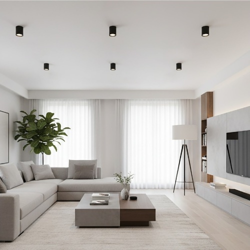 Minimalistyczna oprawa natynkowa czarna