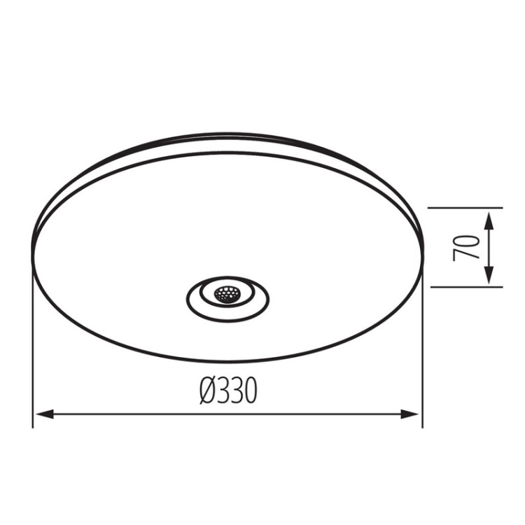Wymiary plafoniery FOGLER E Ø330 mm