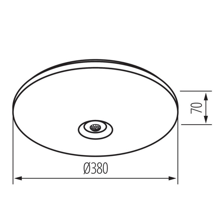 Wymiary plafoniery FOGLER E Ø380 mm