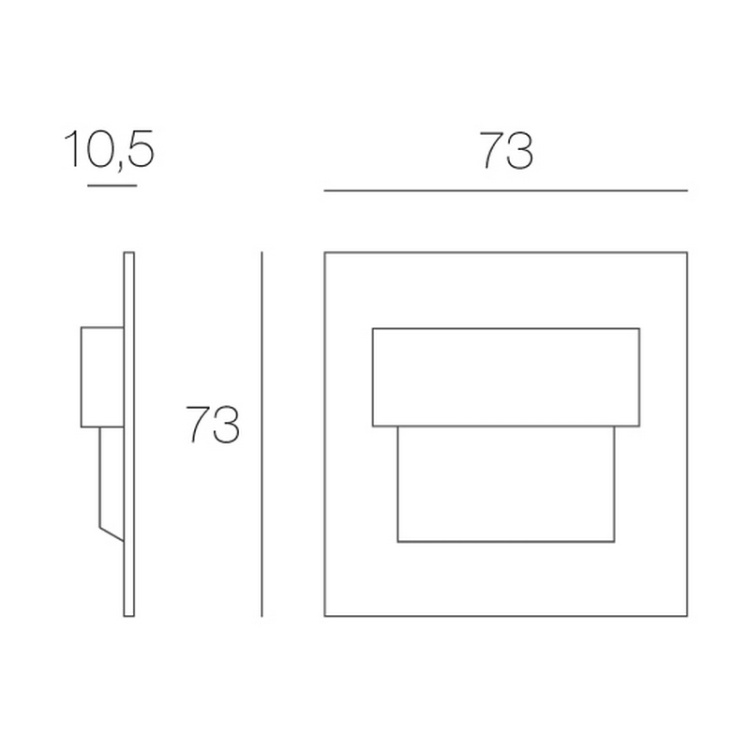 Czarna matowa oprawa schodowa LED 73x73 mm