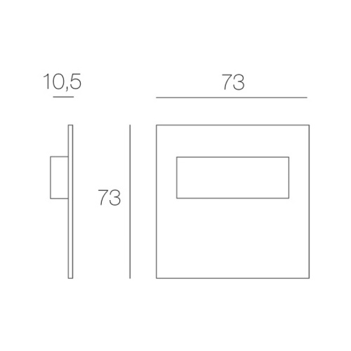 Kompaktowa oprawa schodowa LED 73x73 mm