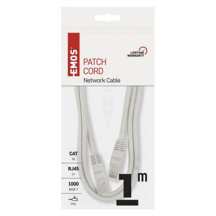 Kabel sieciowy RJ45 1m szary