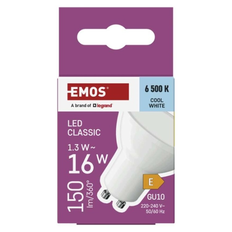 Żarówka LED MR16 GU10 zimna biel