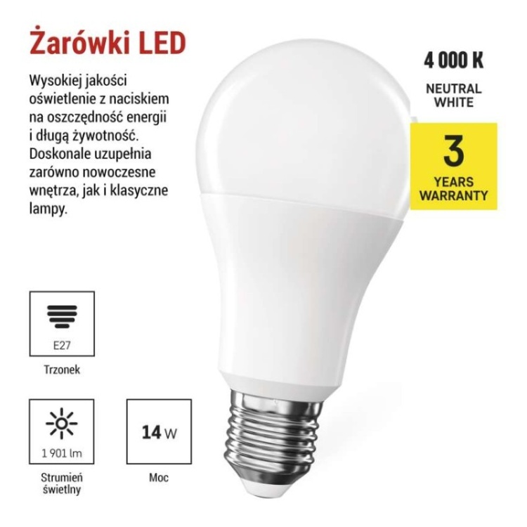 Żarówka LED E27 odpowiednik 120W