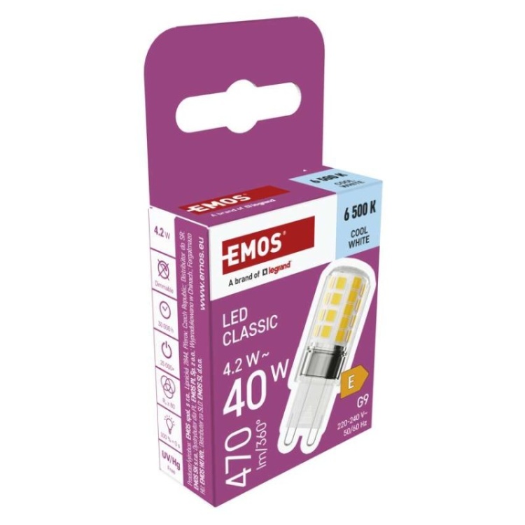 EMOS G9 4,2W 6500K 470lm