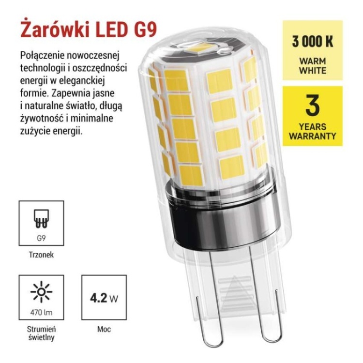 Żarówka LED G9 odpowiednik 40W