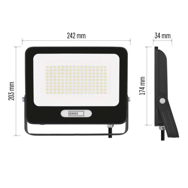 Naświetlacz LED czarny IP65 100W