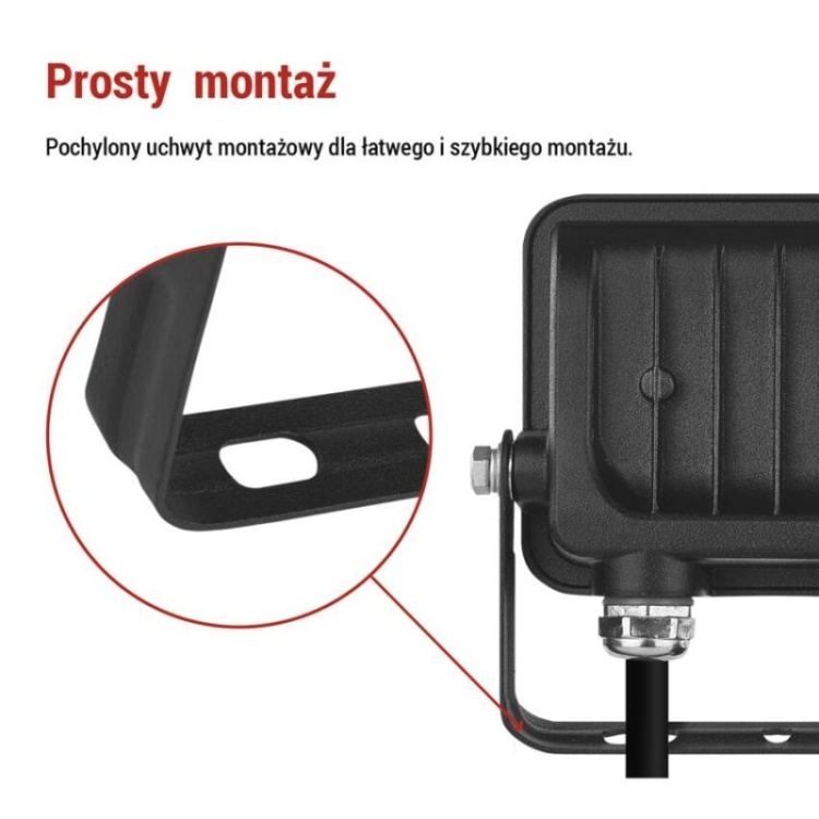 Czarny naświetlacz LED 4000K