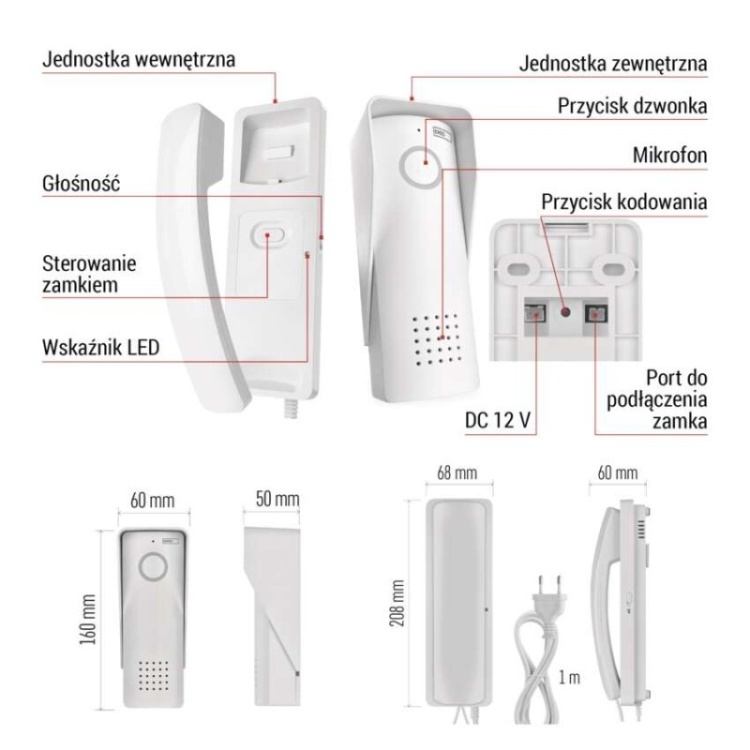 Jednostka wewnętrzna H1088 słuchawka