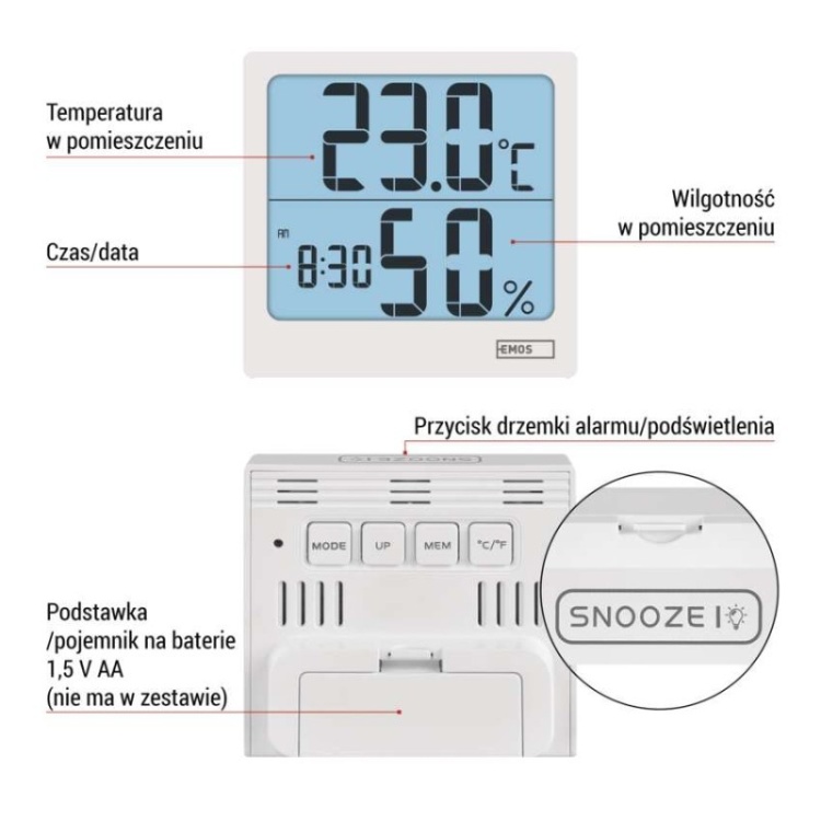 EMOS E0114N termometr pokojowy z higrometrem