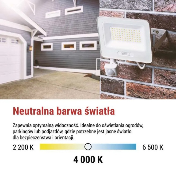 Reflektor LED 4000K 5000 lumenów