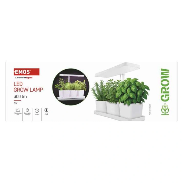 Opakowanie biała lampa GROW EMOS
