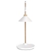 Biała lampa do roślin z drewnianą podstawą