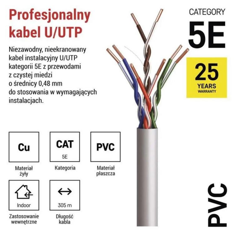 EMOS S9121 kabel instalacyjny UTP Cat5e 305m
