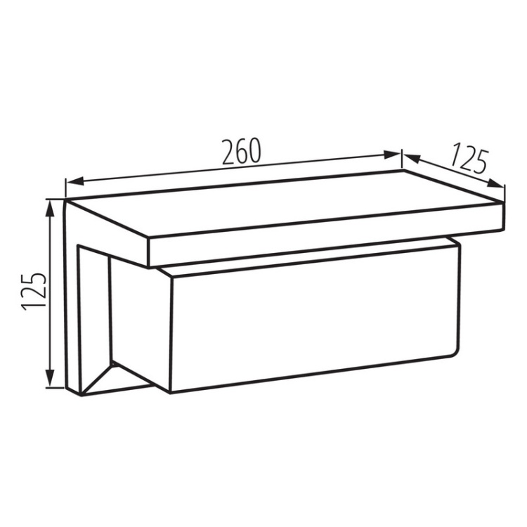 Wymiary oprawy LERTO EL E27 260x125 mm