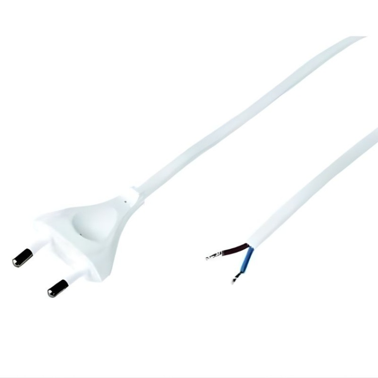 Przewód przyłączeniowy Zamel SP OMYp 2×0,50mm² 1,9m biały