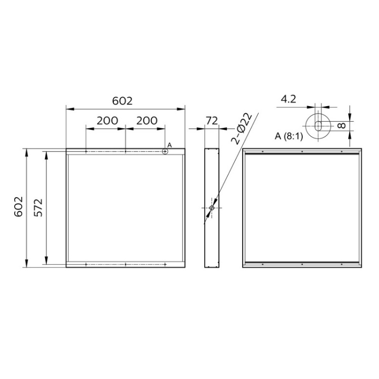 Aluminiowa ramka natynkowa Philips do panelu 60x60