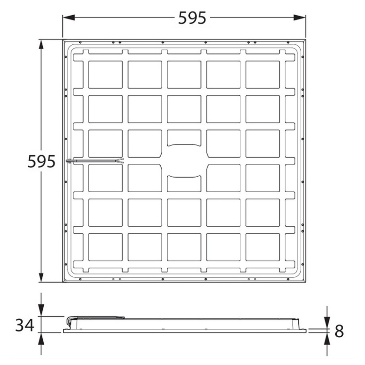 Biały panel LED 595x595 mm IP20