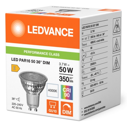 Żarówka LED PAR16 DIM 3,7W neutralna biel 4000K