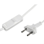 Przewód OMYp 2x0,5mm2 1,9m biały z wyłącznikiem