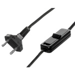 Przewód OMYp 2x0,5mm2 1,9m czarny z wyłącznikiem