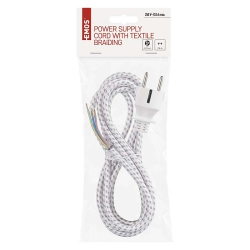 Biały kabel w oplocie do lamp