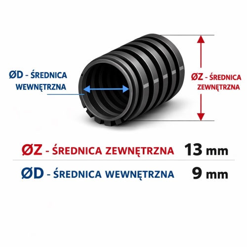Peszel instalacyjny do kabli 13 mm z pilotem – rura karbowana PVC.jpg
