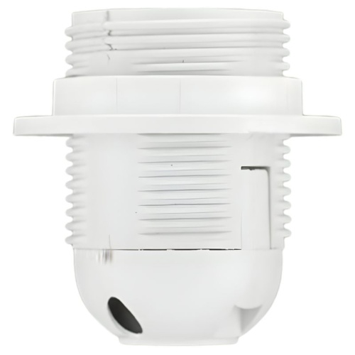 Oprawka E27 z kołnierzem biała