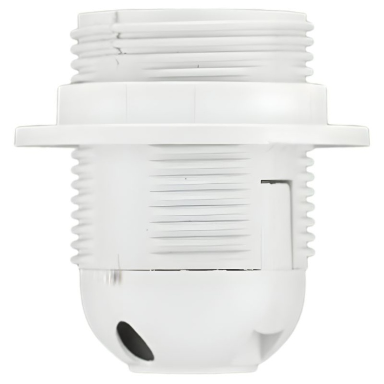 Oprawka E27 z kołnierzem biała