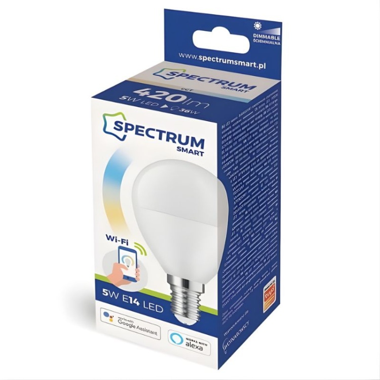Żarówka Smart LED E14 kulka Spectrum