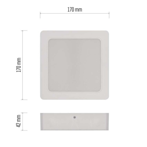 Panel LED natynkowy RUBIC 18W kwadratowy