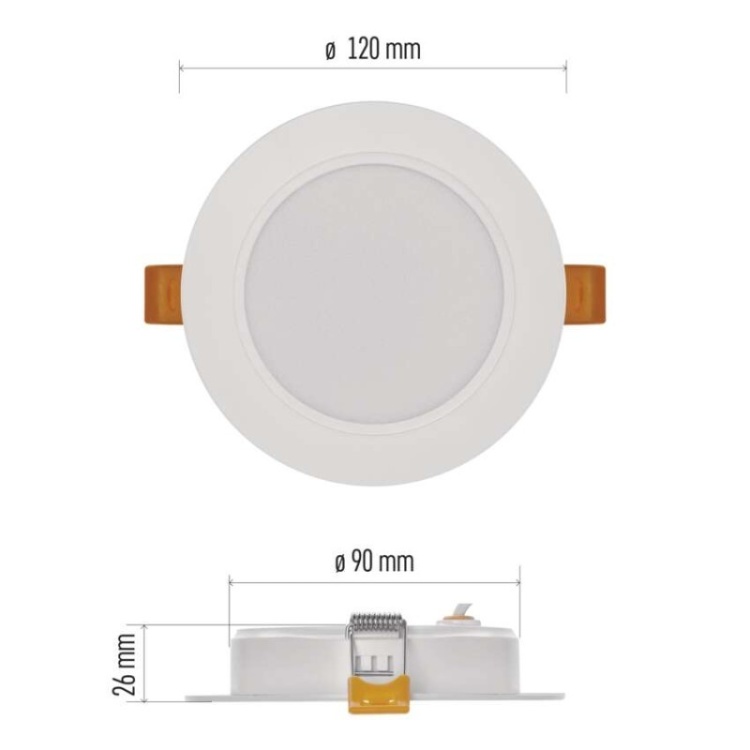 Wbudowany plafon LED 900 lm biały