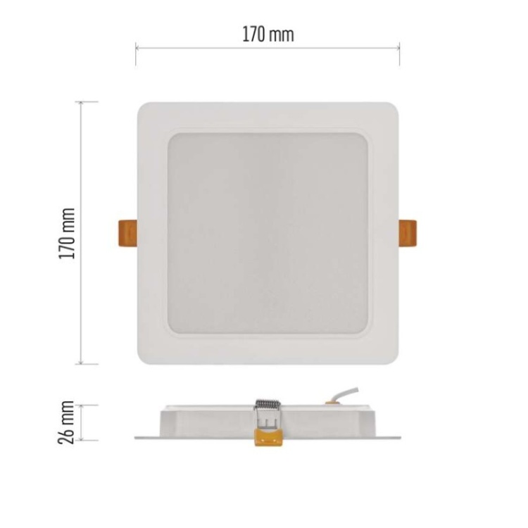 Kwadratowy panel LED wpuszczany 18W
