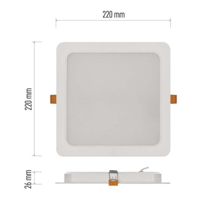 Wpuszczany panel LED RUBIC biały 24W