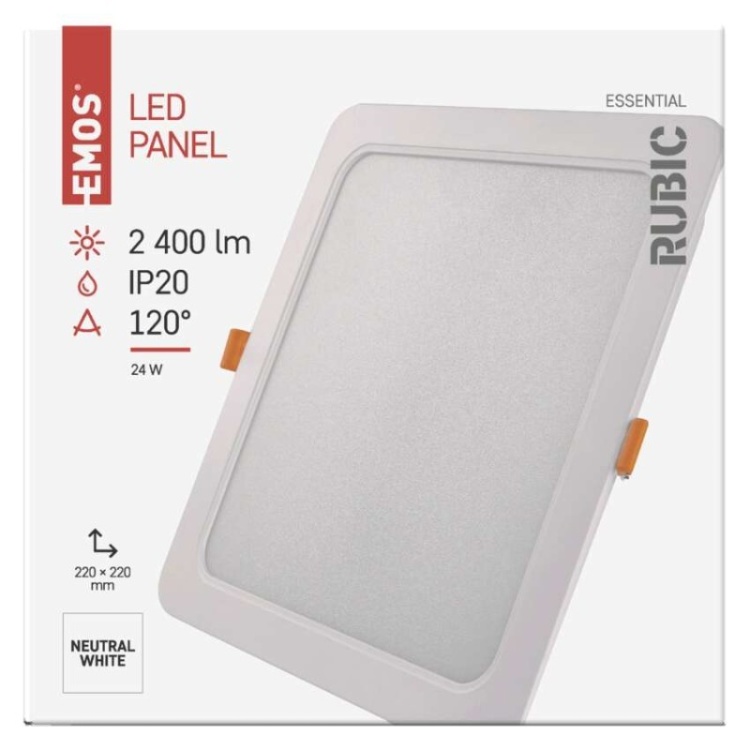 Kwadratowy panel LED wpuszczany 24W