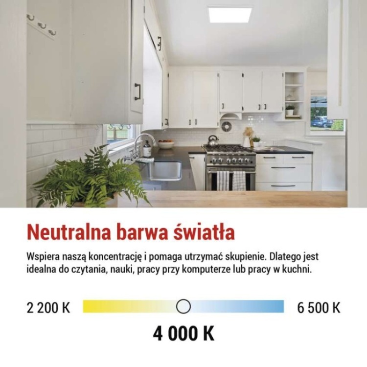 Oprawa LED FLORI kwadratowy, biała, 18W, neutralna biel