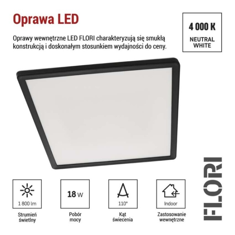 Oprawa LED sufitowa FLORI 4000K