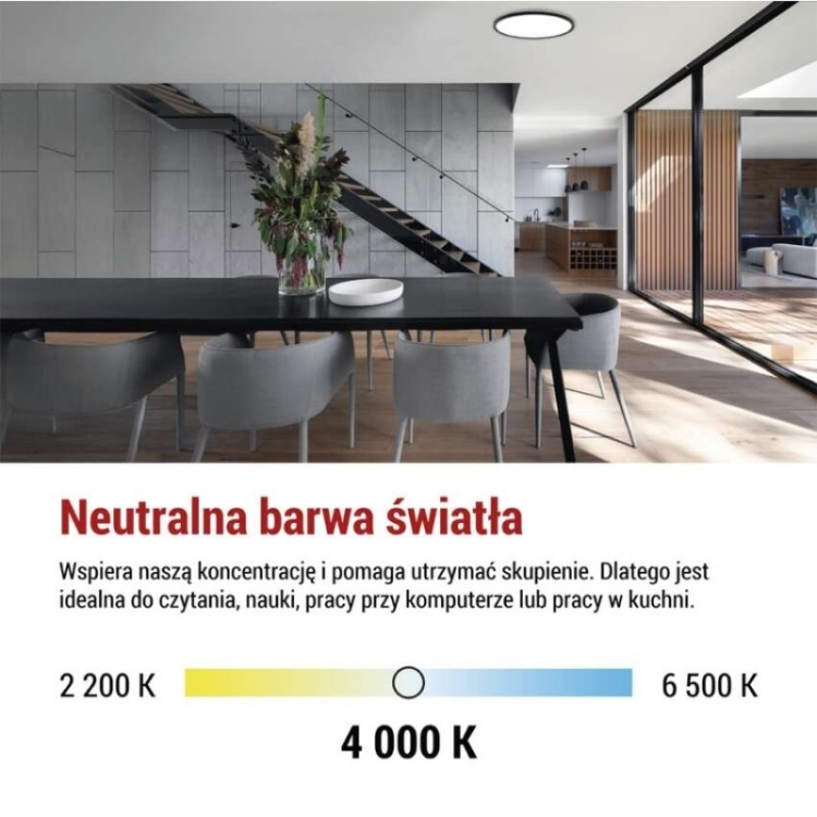 Plafon LED EMOS FLORI czarny okrągły