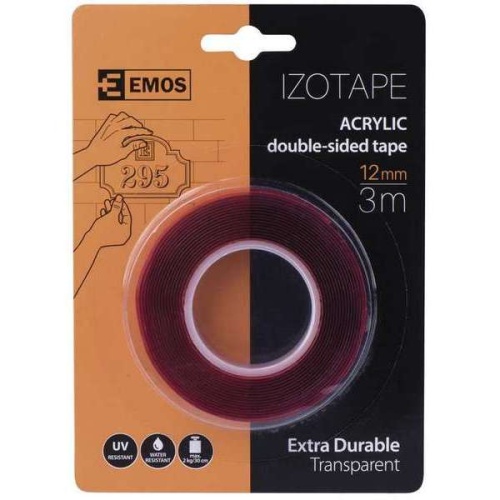 TAŚMA DWUSTRONNA AKRYLOWA 12/3 3m EMOS