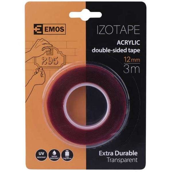 TAŚMA DWUSTRONNA AKRYLOWA 12/3 3m EMOS
