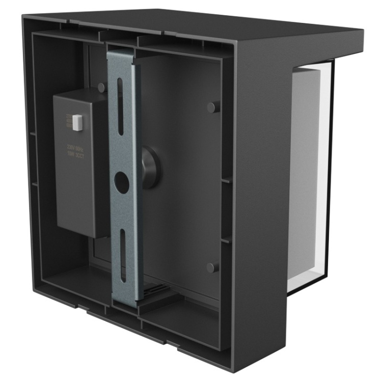 Czarna oprawa elewacyjna LED IP65 do montażu natynkowego