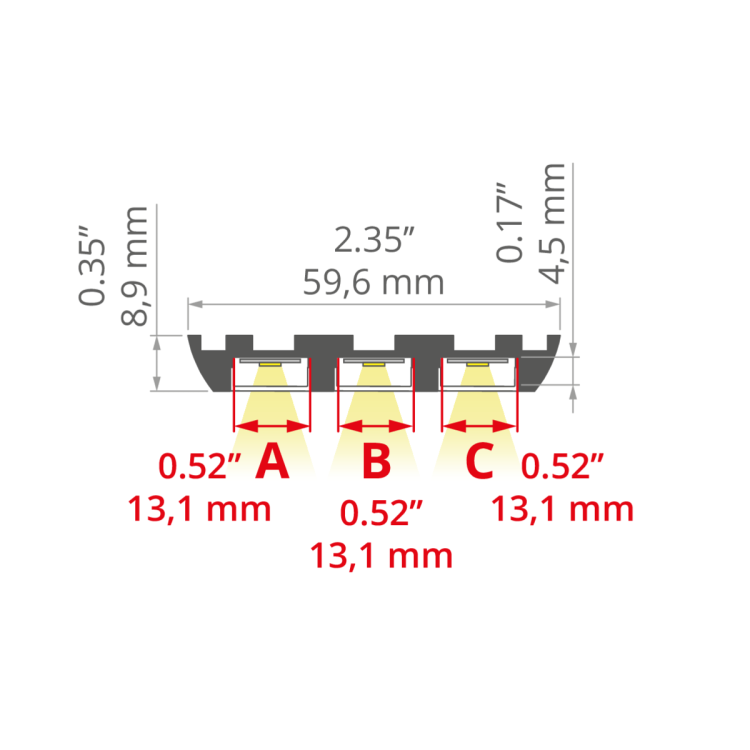 Profil LED TRIADA srebrny anodowany, odcinki 1m, 2m, 3m wymiar.png