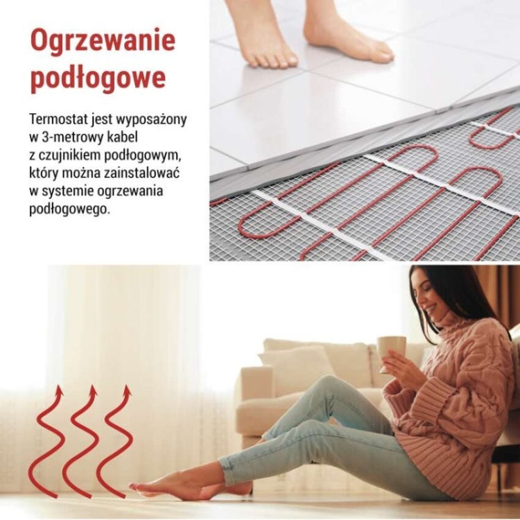 Inteligentny termostat pokojowy do ogrzewania podłogowego, GoSmart z WiFi, P56S01F