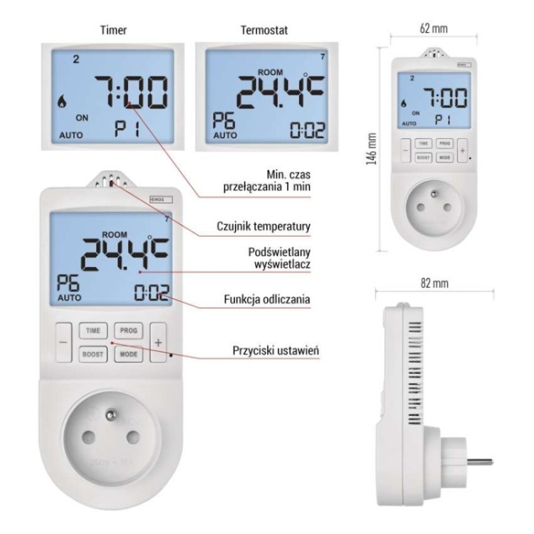 Gniazdo WiFi do sterowania ogrzewaniem