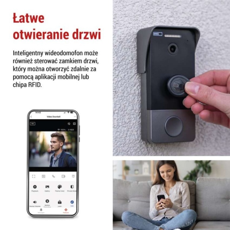 GoSmart Dzwonek wideo IP-20PoE