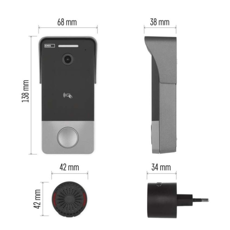 Wideodomofon z noktowizją IR do 10 metrów