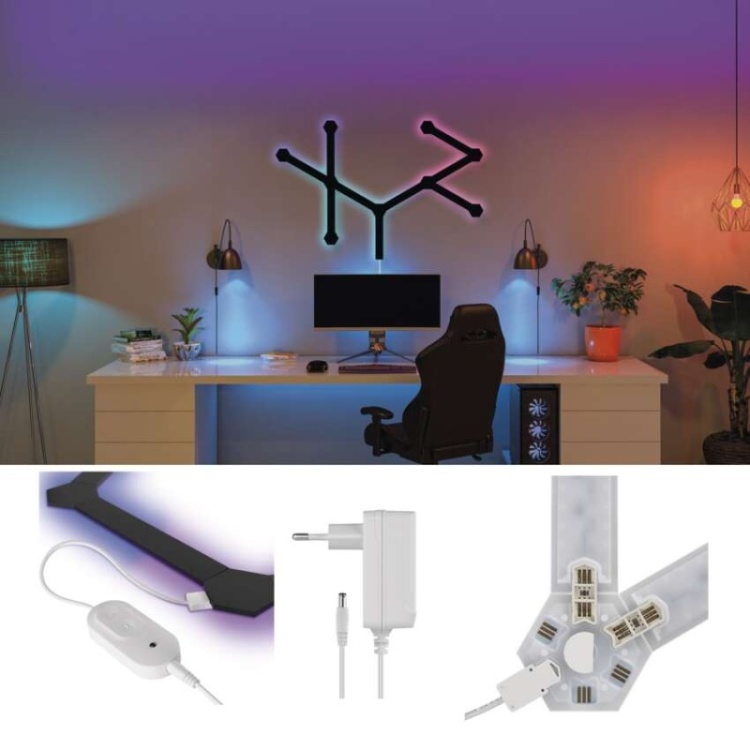 LED RGBIC do pokoju gamingowego Lines