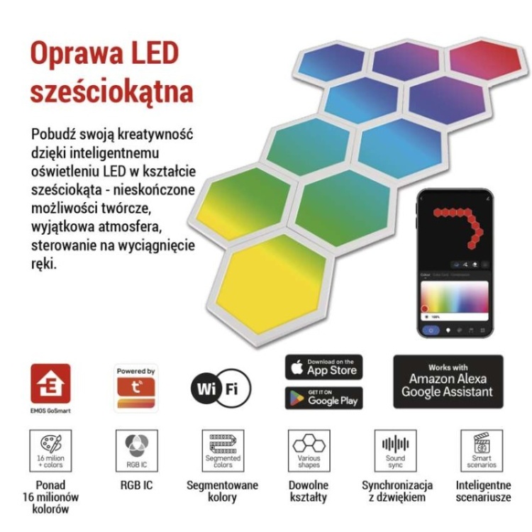 Modułowe panele LED do wnętrz