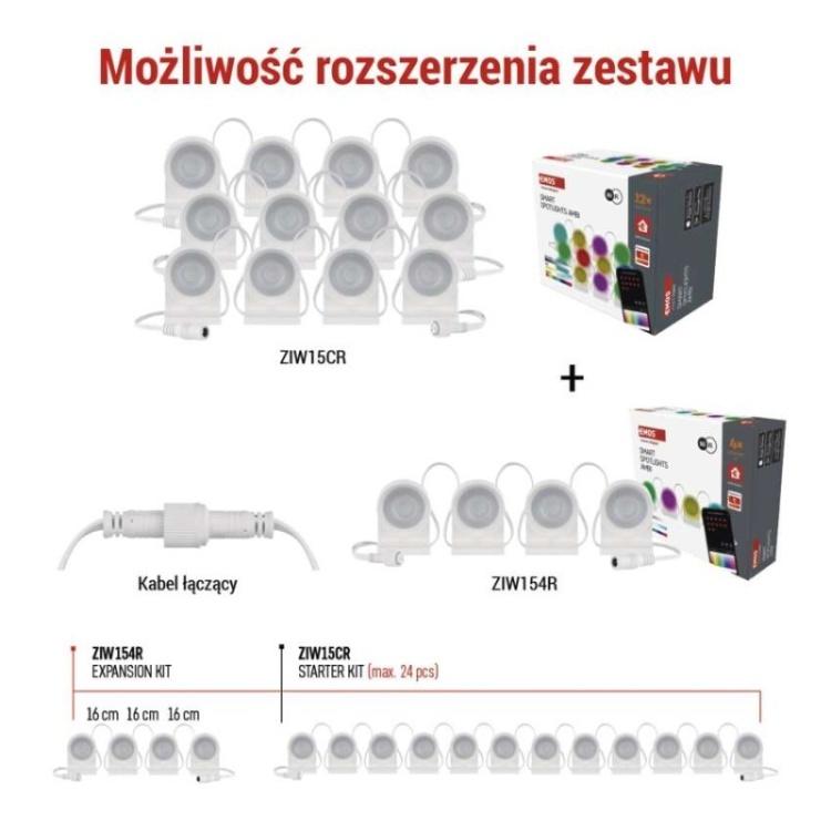 Zestaw LED EMOS GoSmart ZIW15CR RGBIC