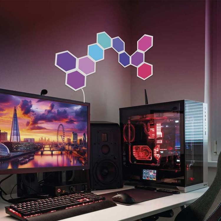Oświetlenie ścienne LED hexagon RGB